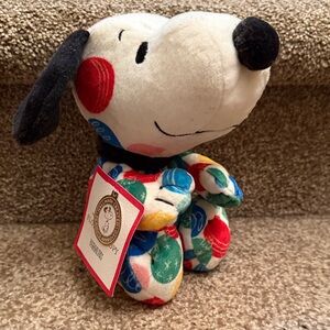 Colorful Hallmark Exclusive Holiday Snoopy Plush Toy with Tags